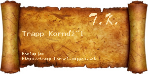Trapp Kornél névjegykártya